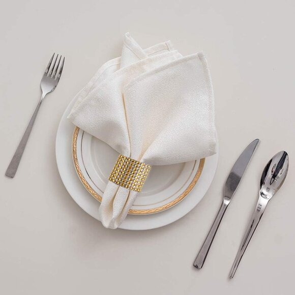 50pcs Napkin Rings, Gold Napkin Rings Buckles for Table Decorations, Wedding, Di - Picture 4 of 7